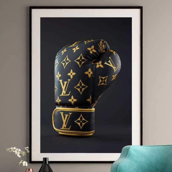 Luxury Boxing Glove Art Print - Louis Vuitton Leather Icon - Home Decor