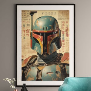 Boba Fett Retro Poster, Star Wars Poster