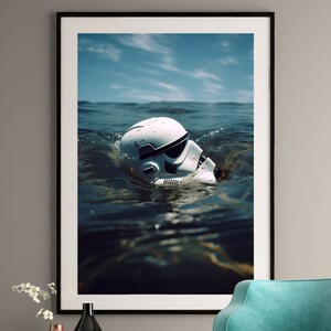 Star Wars Stormtrooper Ocean Art Print, único y minimalista, Star Wars Wall Art