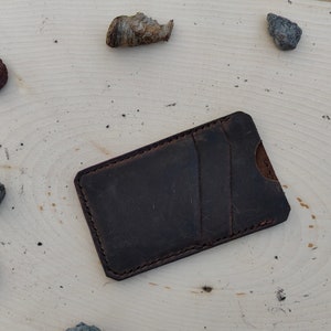 Cartera de cuero hecha a mano Grifter, cartera minimalista con tarjetero, cartera delgada para hombre, cartera de tarjeta de viaje, cartera de bolsillo para hombre