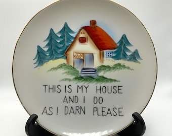 Vintage Norcrest Hand Painted Funny Decorative Plate