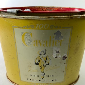 Vintage Cavalier 100 King Size Cigarettes Advertising Tin