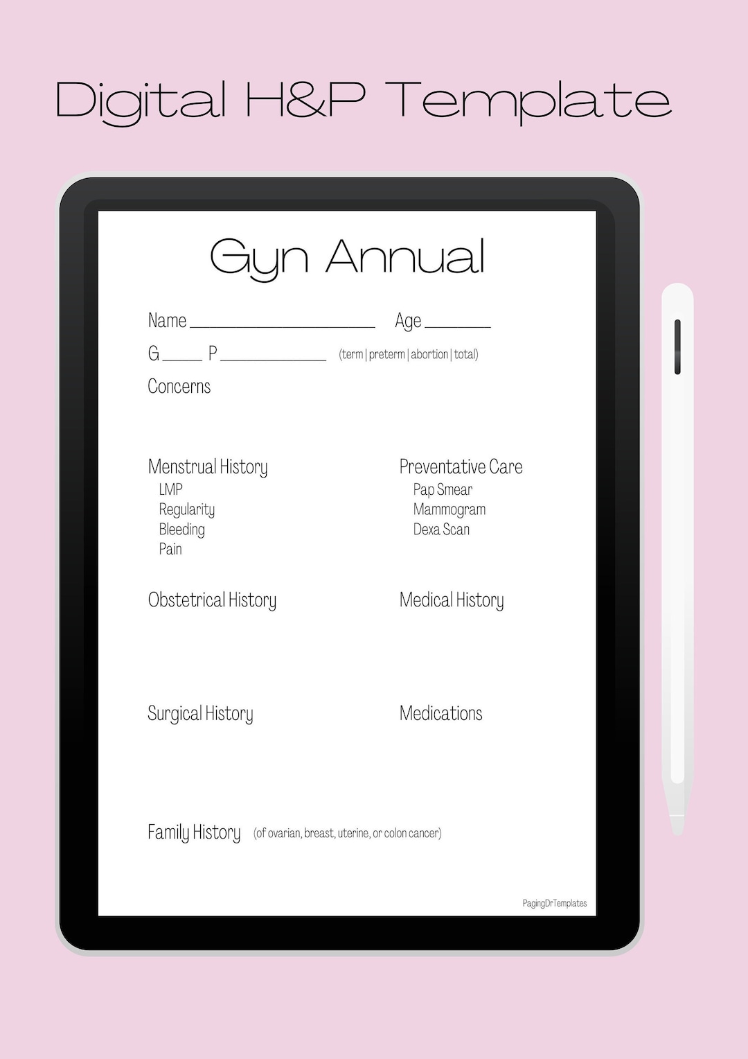 Gyn Annual Clinical Template - Etsy