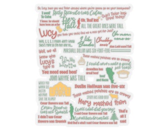 While You Were Sleeping Dinner Scene Color/Holiday Stickers