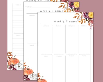 Weekly Planner Template - Fall Aesthetic - Printable, GoodNotes