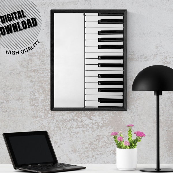 Piano Keys Black and White Wall Art, DIGITAL DOWNLOAD, Piano Print, PRINTABLE Music Print, Boho Wall Decor, Music Wall Art, Piano Photograph