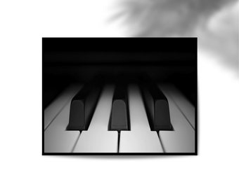 Piano Keys Wall Art, Black and White Art, Piano Keys Photography Closeup Print, Retro Poster, Music Wall Decor, Piano PRINTABLE Wall Art