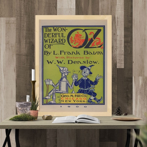 The Wonderful Wizard of Oz, 1900, Inside Page, Colored Digital Art Print | PRINTABLE Vintage Wizard of Oz Illustration