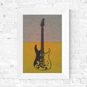 Minimalistic Electric Guitar Poster, Guitar Wall Decor, Black and White Electric Guitar, Music Art Print, Digital Download Music Wall Decor