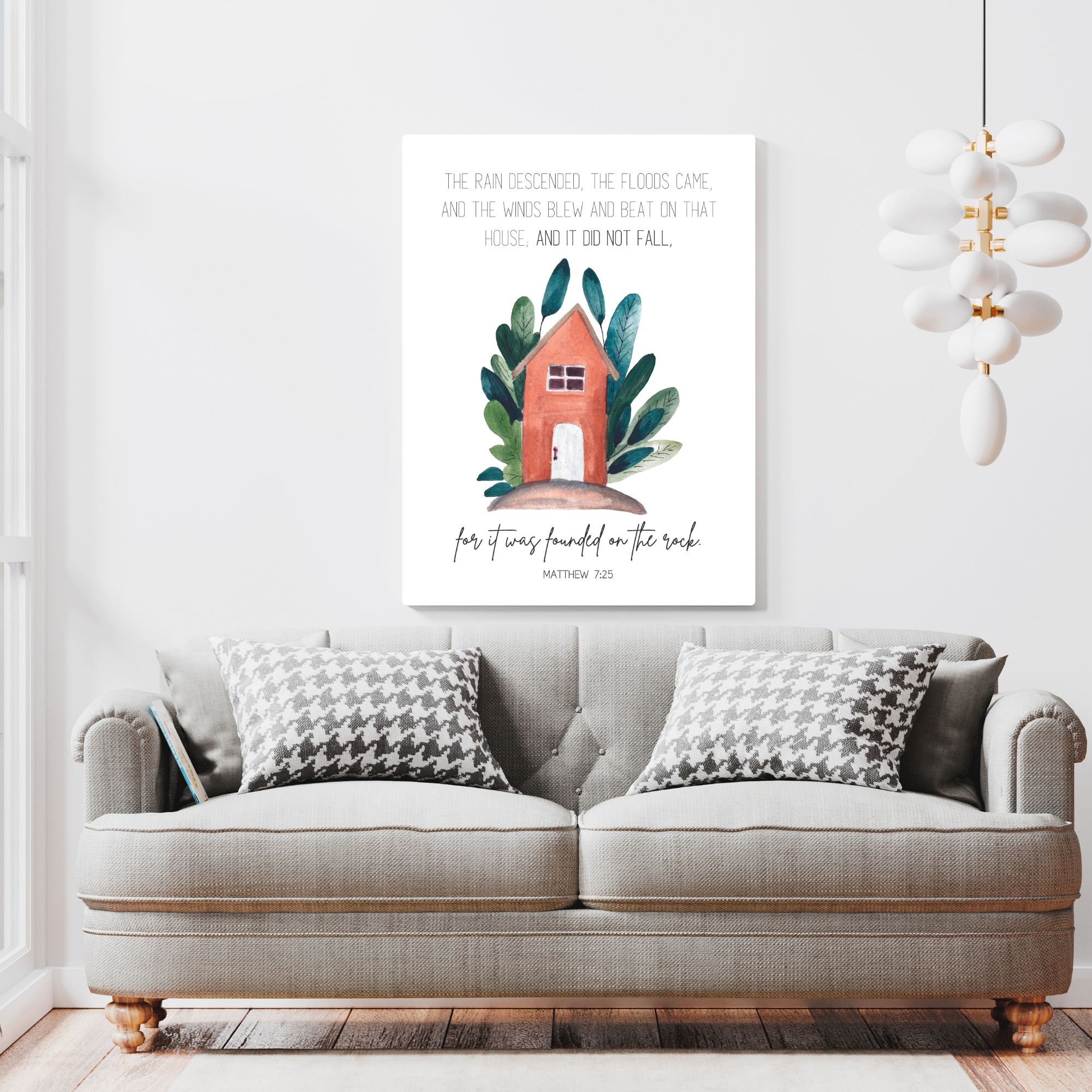 Matthew 725 The House Built On A Rock Scripture Wall Art Christian Matthew 725 the house built on a rock scripture wall art christian