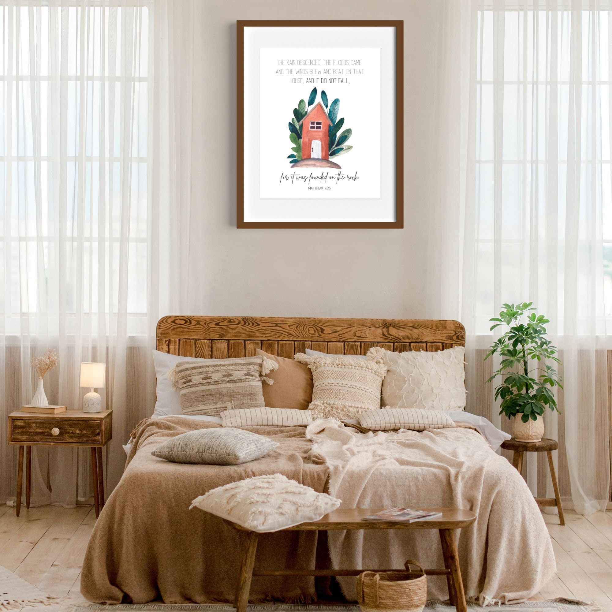 Matthew 725 The House Built On A Rock Scripture Wall Art Christian Matthew 725 the house built on a rock scripture wall art christian