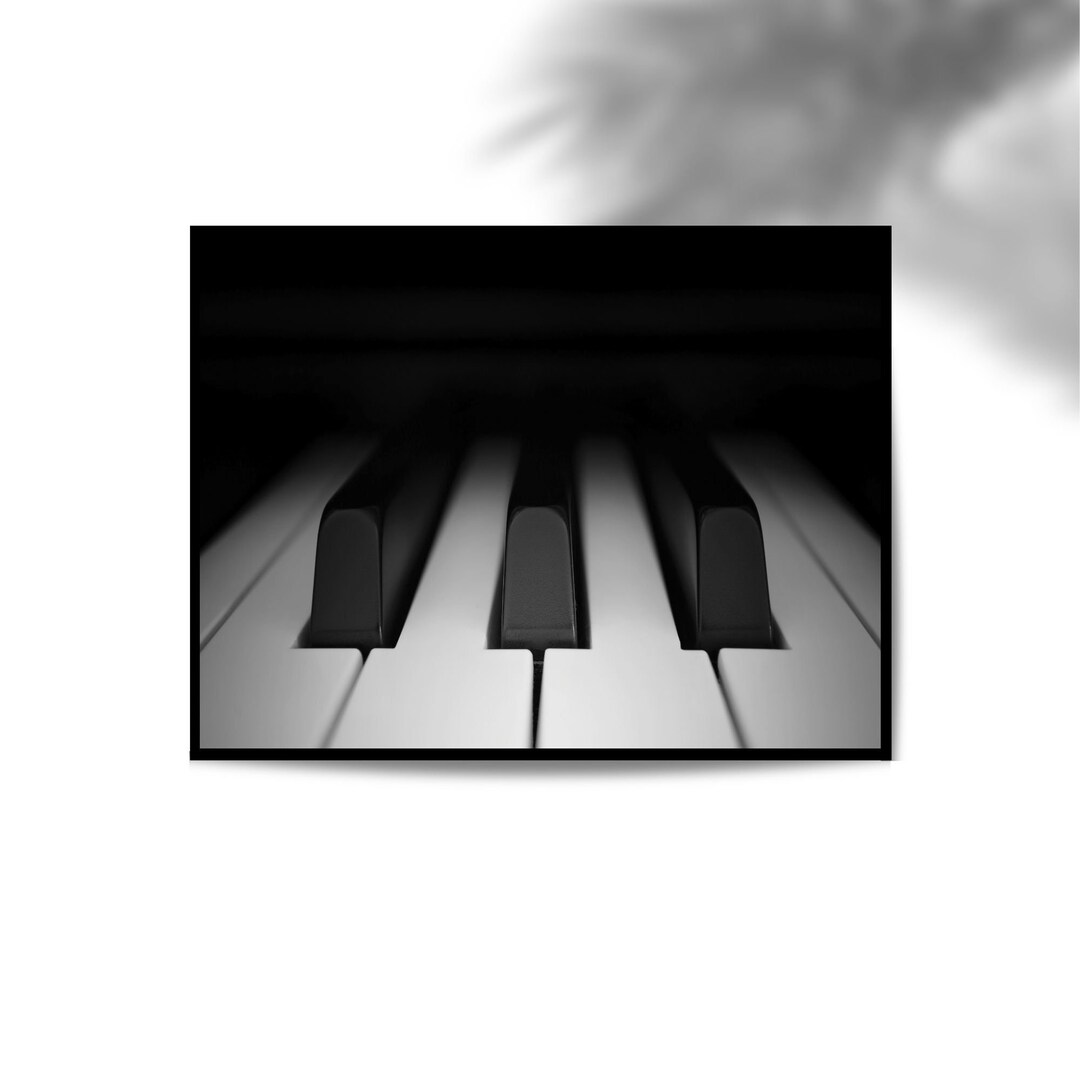 Piano Keys Wall Art, Black and White Art, Piano Keys Photography