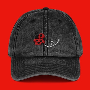 Embroidered Vintage Denim Dad Hat - Ladybug Embroidery Design - 2 Color Options