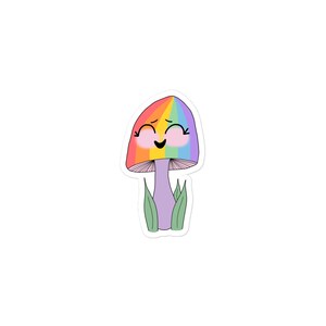 Rainbow Mushroom Vinyl Stickers - 3 verschillende maten