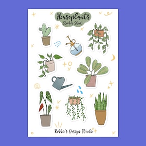 植物をテーマにしたステッカーシート - A5サイズ