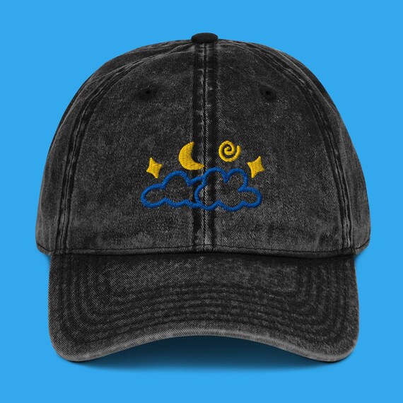Embroidered Vintage Dad Hat - Night Sky Embroidery Design - 2 Color Options