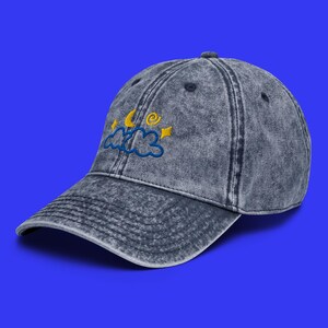 Embroidered Vintage Dad Hat - Night Sky Embroidery Design - 2 Color Options image 4
