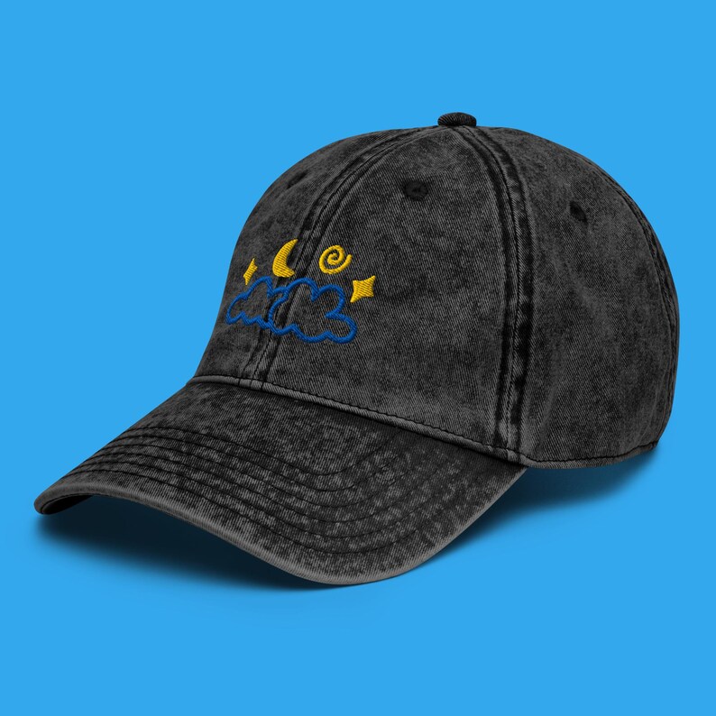 Embroidered Vintage Dad Hat - Night Sky Embroidery Design - 2 Color Options image 3