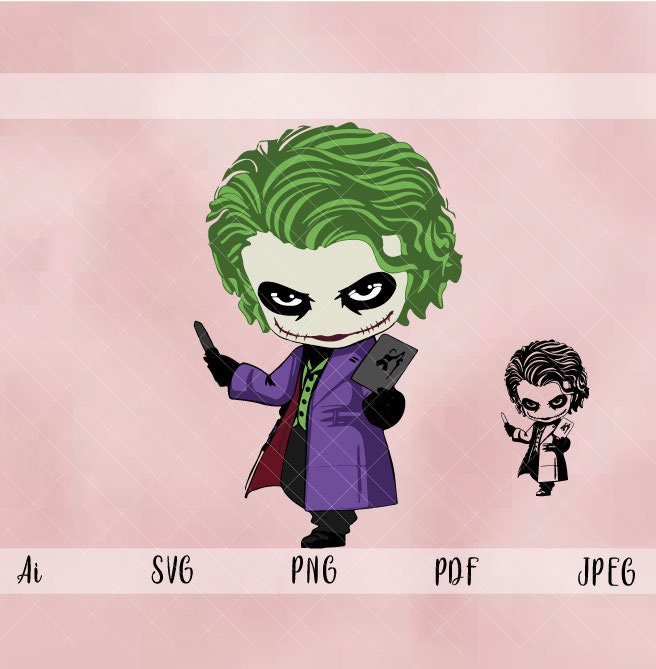 Joker Villain Character Cartoon Clipart Pngsuperhero Clipart - Etsy  Australia