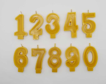 Beeswax Number Birthday Candle: Natural, Non-Toxic