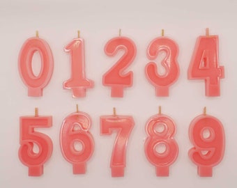 Pure Beeswax Number Birthday Candles veronica studio stick Pink girl party special gift celebration Unicorn baby