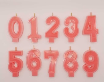 Pure Beeswax Number Candle: Pink Birthday Party Decoration
