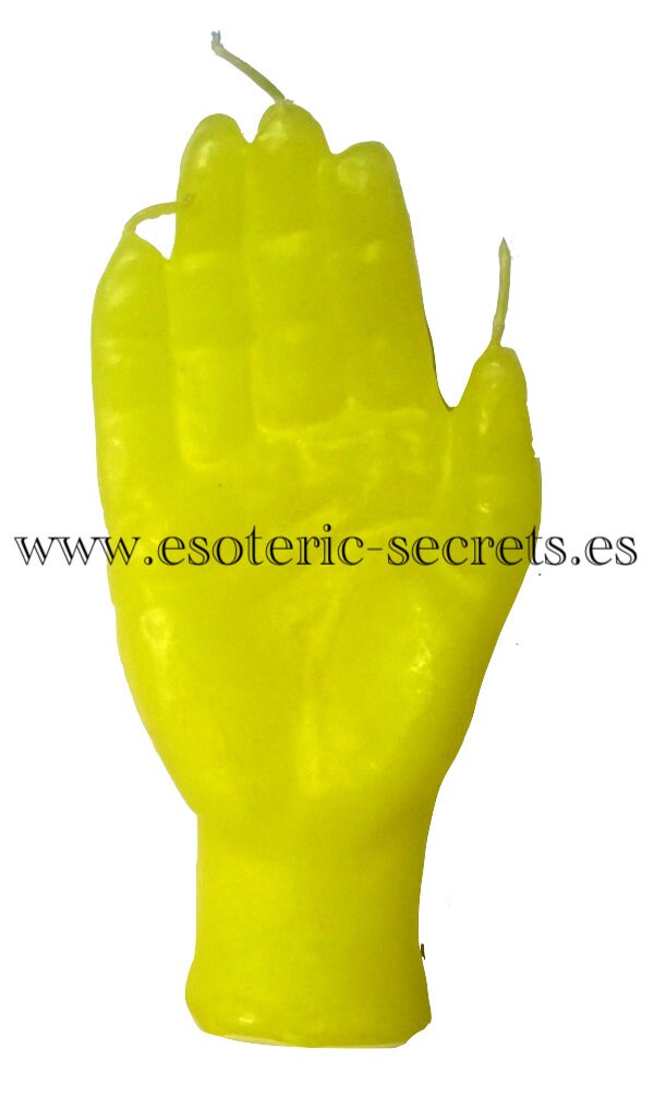 Yellow Powerful Hand Wax Figure Economy Powerful Hand Candle Etsy