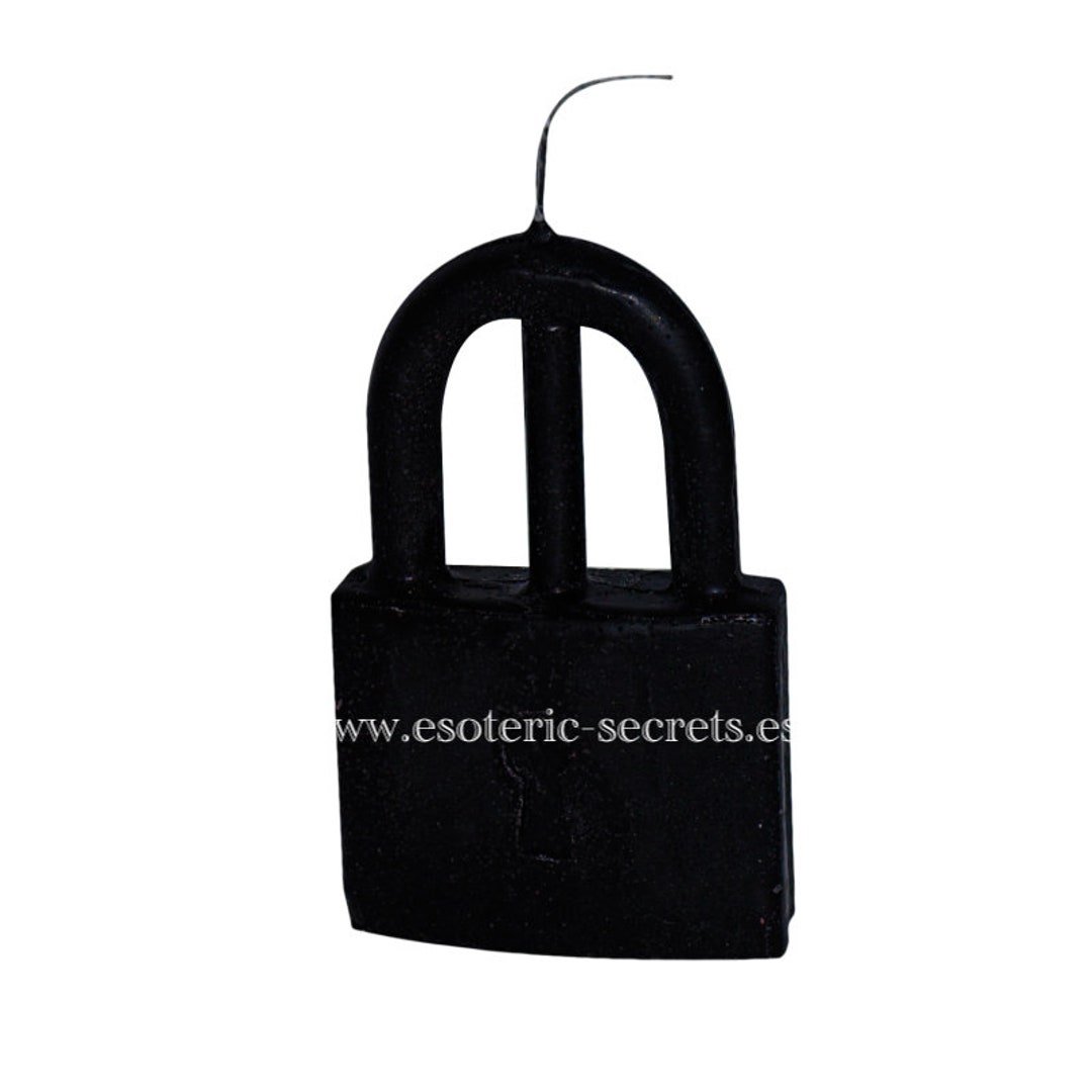 Black Padlock Figure Protection Candle Road Opener Black Etsy
