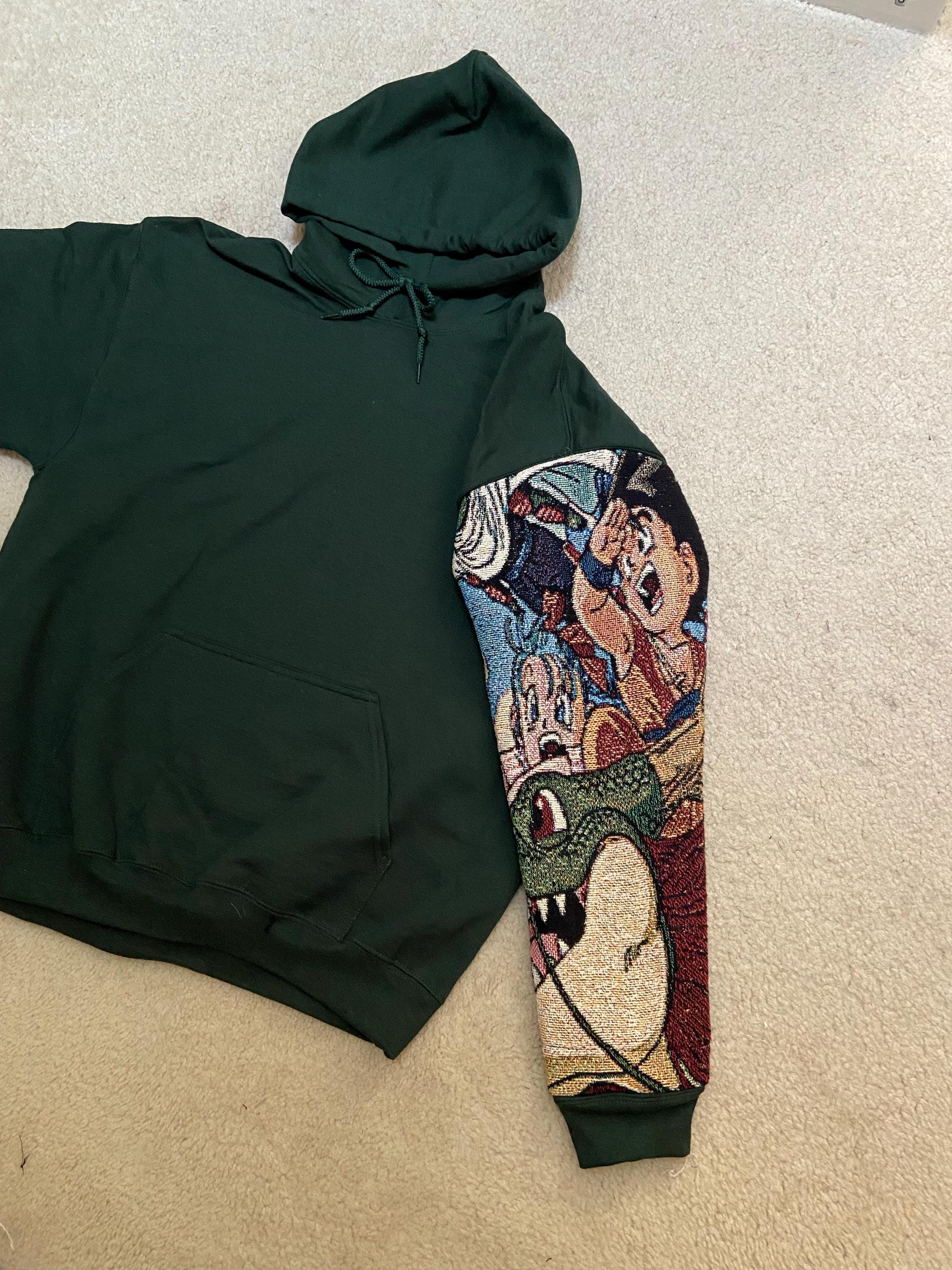 ANIME 166 Unisex Katoenmix Hooded Sweatshirt Hoodie Zwart