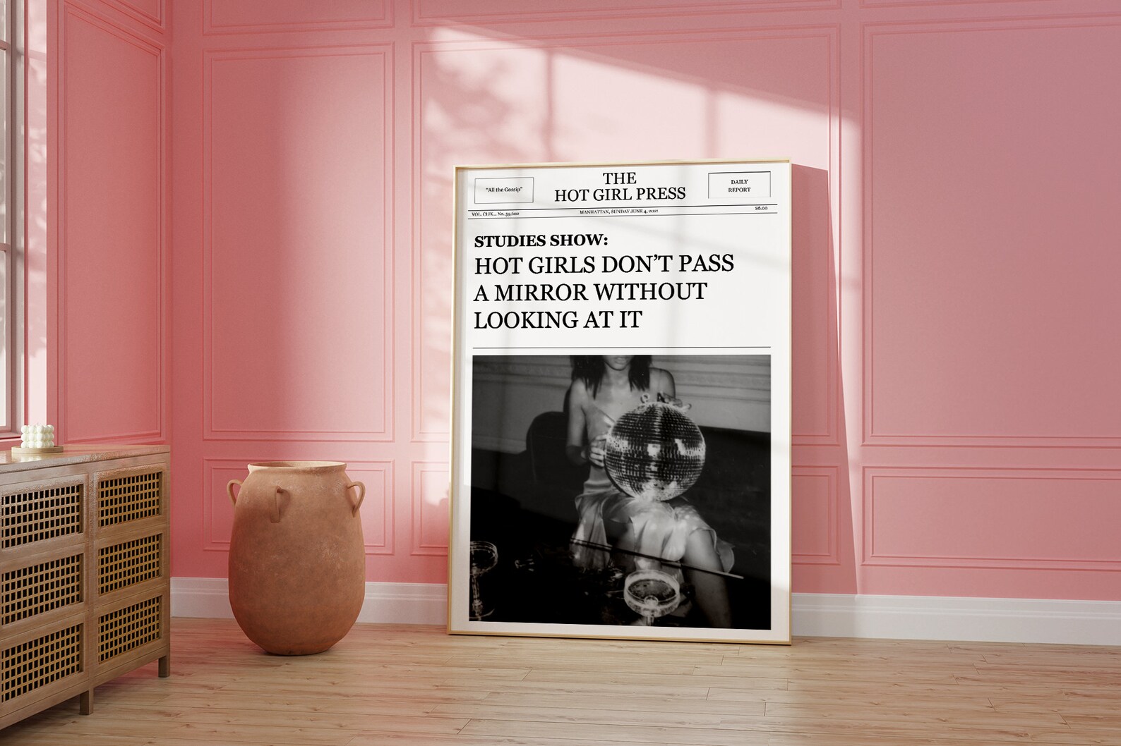 Trendy Headline Poster, Digital Download, Trendy Newspaper Print, Dorm