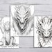 Mystical Dragon Coloring Pages Grayscale Printable Pages Fantasy Coloring Pages PDF Download - Etsy