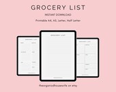 Simple Grocery List Template Printable, Instant Download