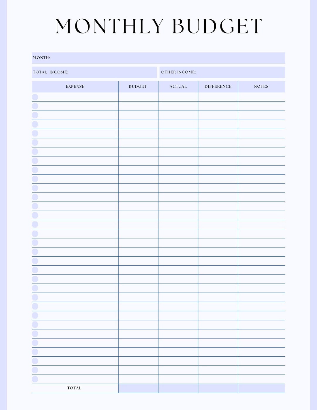 Monthly Budget Template Etsy Monthly Budget Template Etsy