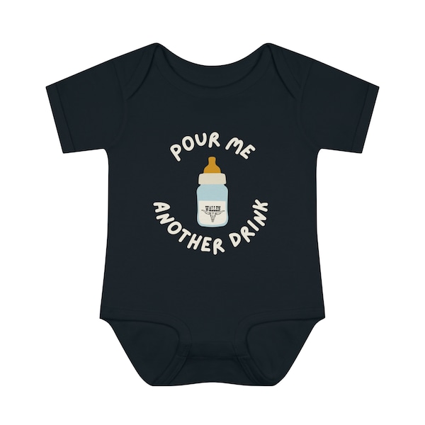 Wallen Whiskey glasses pour me another drink Infant Baby Rib Bodysuit