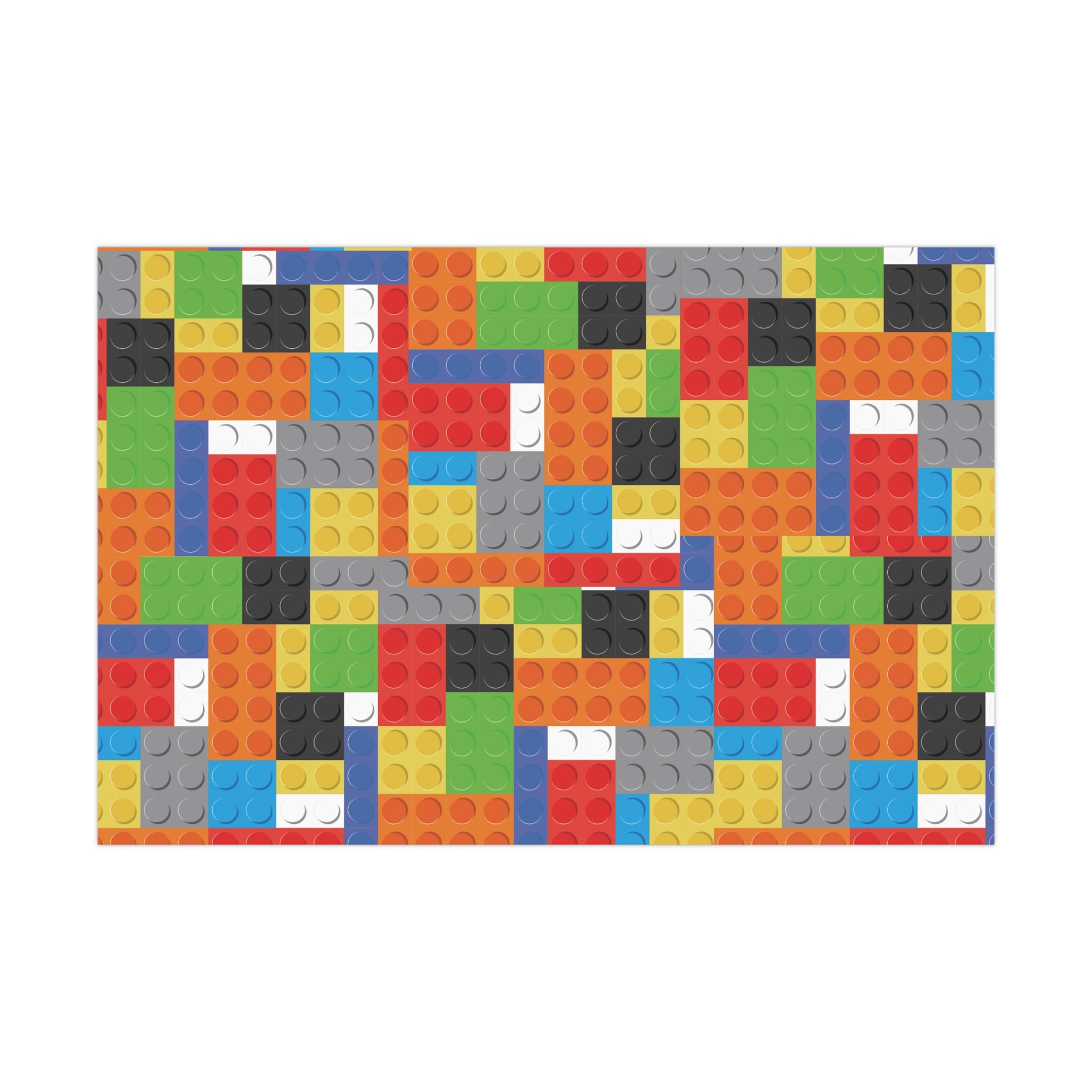 Building Blocks-themed Wrapping Paper Playful Bricks Design for ...
