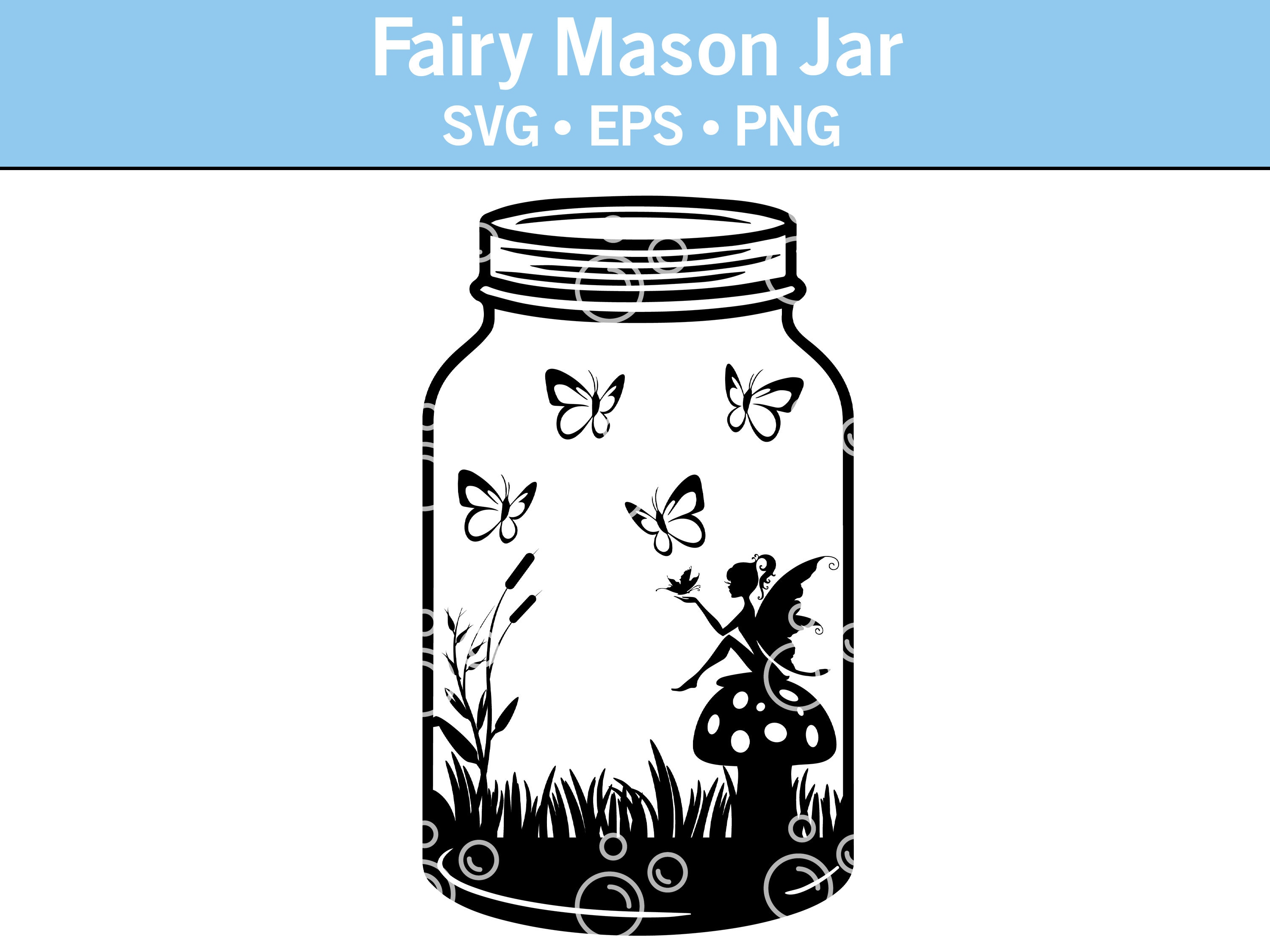 Fairy Scenic Mason Jar SVG Fairy Jar SVG Fairies SVG Mason Etsy Canada