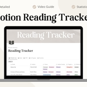 Modèle d&#39;outil de suivi de la lecture théorique | Suivi de livre esthétique et journal de lecture numérique avec guide d&#39;évaluation, guide vidéo et plus encore !