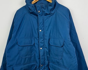 Vintage Woolrich Wool Flannel Lined Blue Jacket size XL