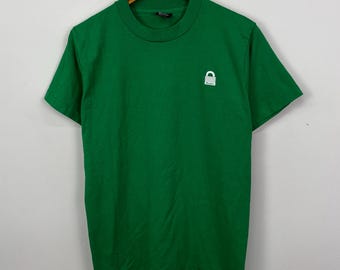 Vintage 90s Master Lock Double Sided Graphic Green T Shirt size Medium