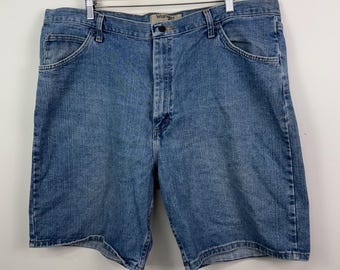 Vintage Wrangler Baggy Medium Wash Denim Blue Jean Short size 42