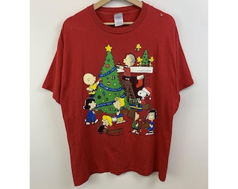 Vintage Charlie Brown Christmas Tee Shirt Size L Vintage Disney Tee Gift for her Gift for himvintage tshirt