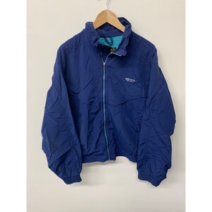 Vintage Eddie Bauer Outdoor Jacket L 80s Windbreaker Raglan Blue