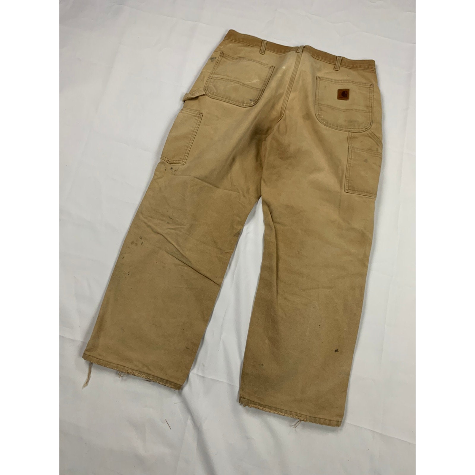 CARHARTT SLIM CUT pant/34'x30'/tan carhartt pants/knee dart pants/Carhartt  duck canvas pants/unisex carhartt pant/fab208nyc/fab208/work pant