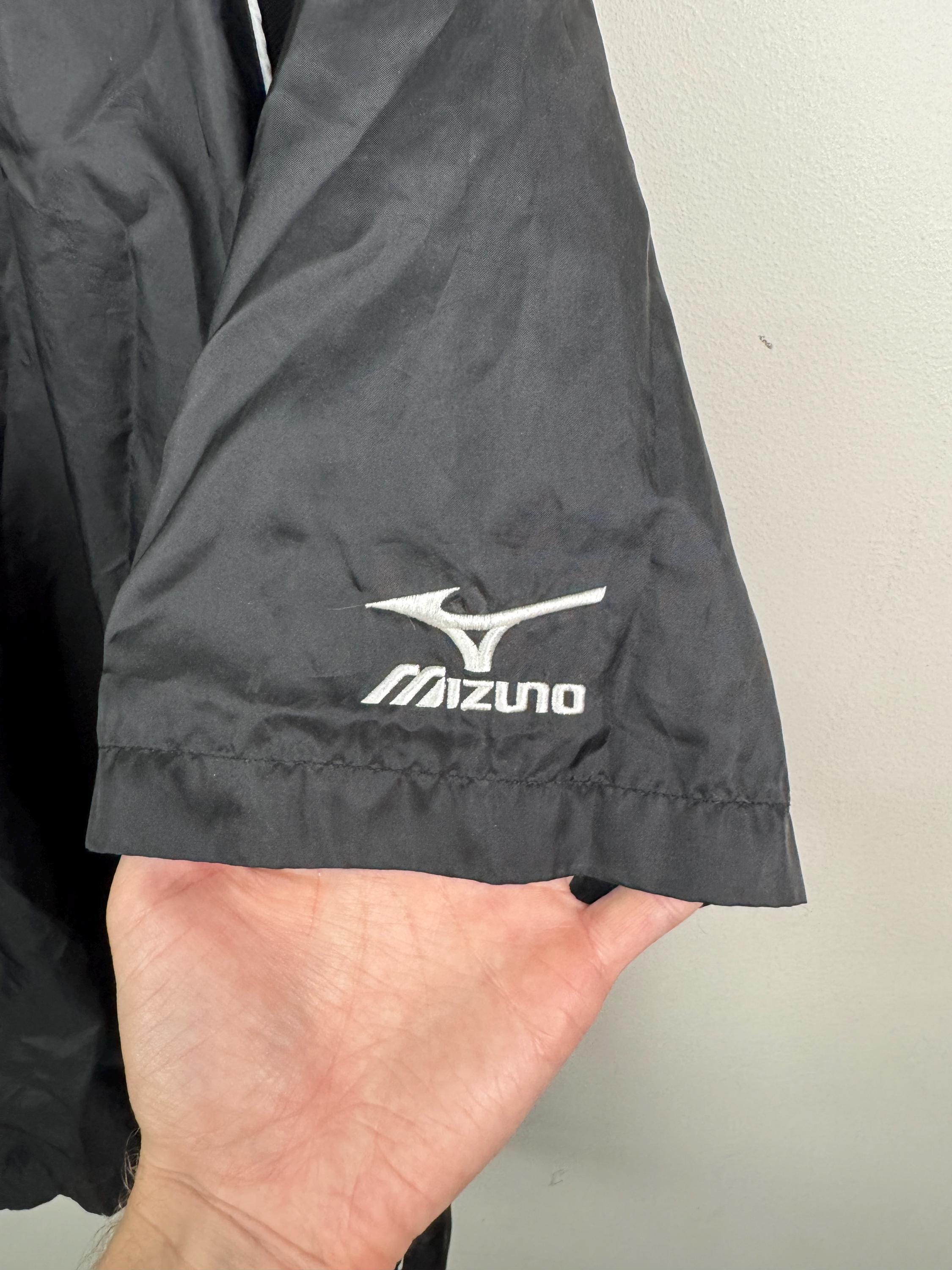 Vintage Mizuno Black Half Zip Short Sleeve Windbreaker Jacket Size