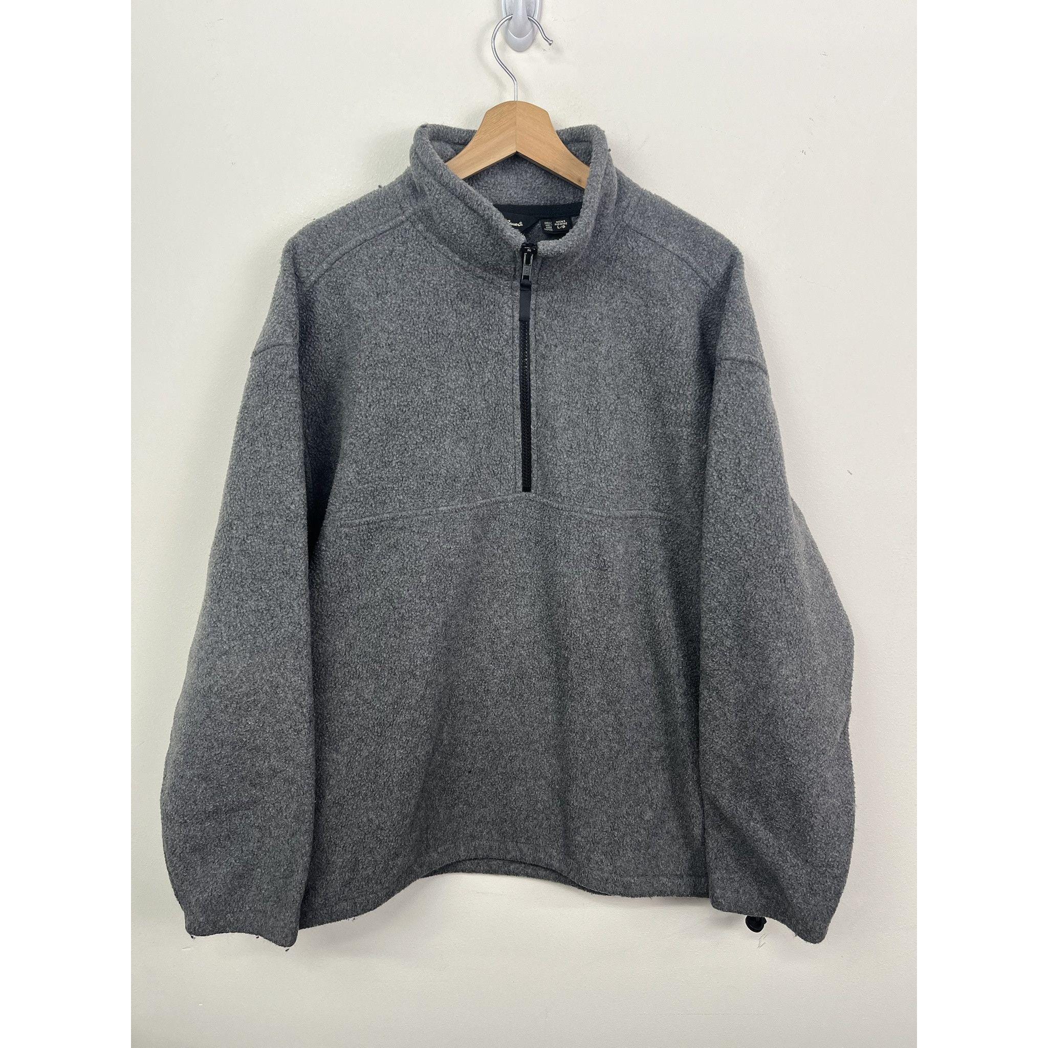 Vintage Fleece 1990s Eddie Bauer Grey Quarterzip Fleece Sweatshirt