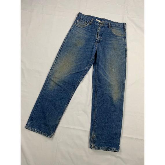 Vintage Carhartt Flannel Lined Jeans 38x32 - image 1