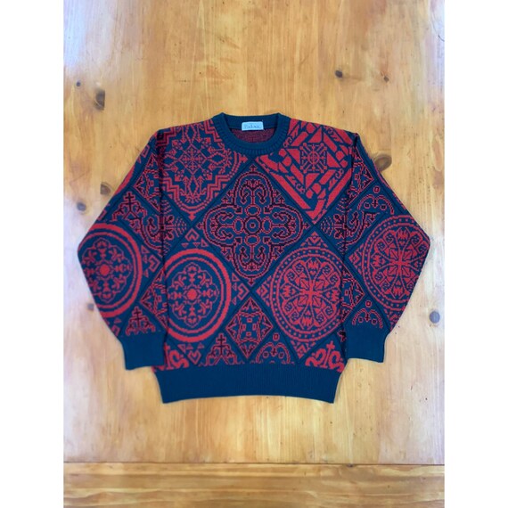 Vintage Ashen Symbol Tapestry Knit Sweater - image 2