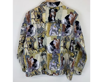 ヴィンテージ 1990年代 ピカソ AOP アート ブレザー ジャケット