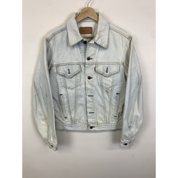 Vintage LEVI’S bleach color denim jacket Vintage 1980s Levi's Bleach Denim Jacket 80s Light Wash Jean