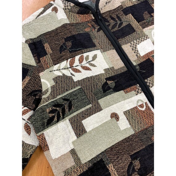 Vintage 1990s Medium Java Branch Block Cardigan 2… - image 1